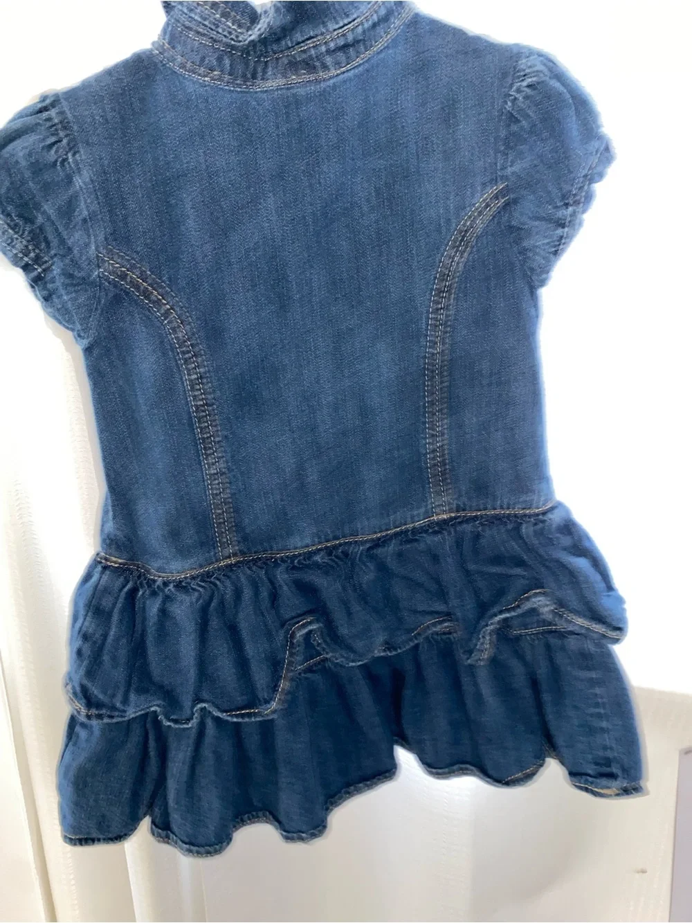 Old Navy Blue Denim Ruffle Dress Jacket for Girls